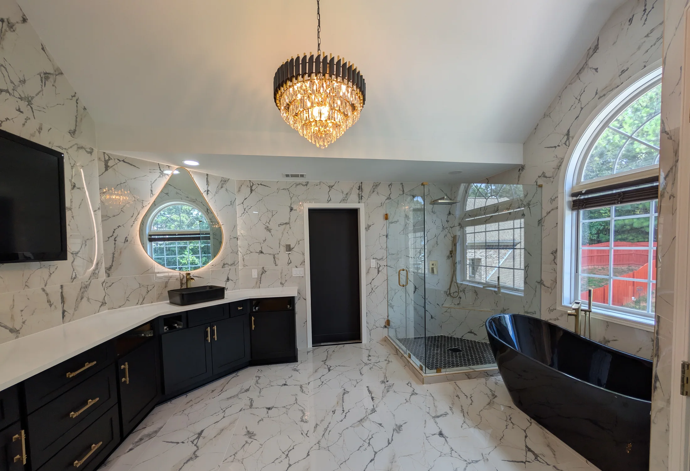 Finished luxury master bathroom